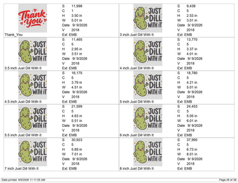 Just Dill With It Pickle Embroidery Design – Funny Pickle Machine Embroidery File, Cute Dill Pickle Saying Design Embroidery/Applique DESIGNS PatternFeed8 