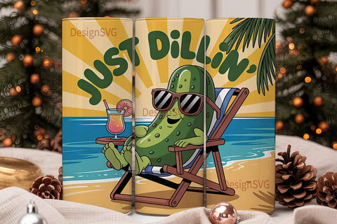 Just Dillin' 20oz Tumbler Wrap Sublimation DesignSVG 