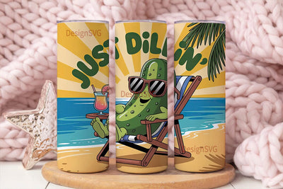 Just Dillin' 20oz Tumbler Wrap Sublimation DesignSVG 