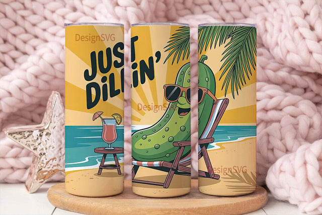 Just Dillin' 20oz Tumbler Wrap Sublimation DesignSVG 