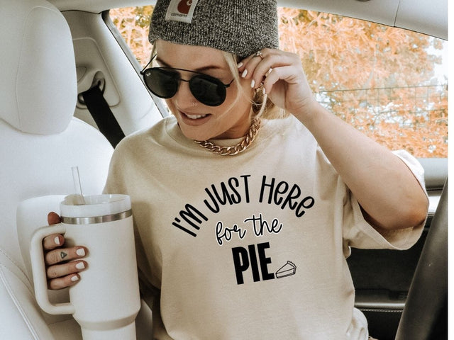 Just Here For The Pie | Funny Pie Lover SVG Design for Custom Crafts SVG So_Fontsy_VIP 