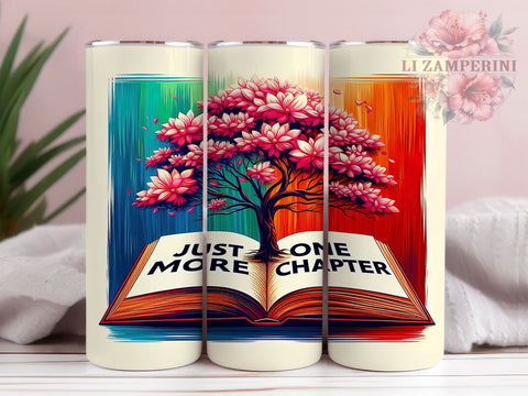 Just One More Chapter 20oz Tumbler Wrap PNG, Librarian Tumbler Png, Straight & Tapered Tumbler Wrap, Instant Digital Download Sublimation Li Zamperini 