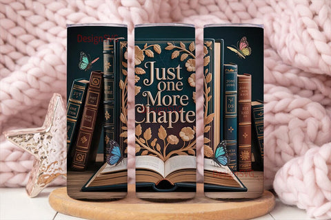Just One More Chapter 20oz Tumbler Wrap Sublimation DesignSVG 