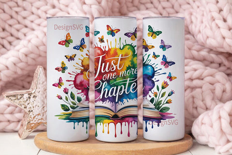 Just One More Chapter 20oz Tumbler Wrap Sublimation DesignSVG 