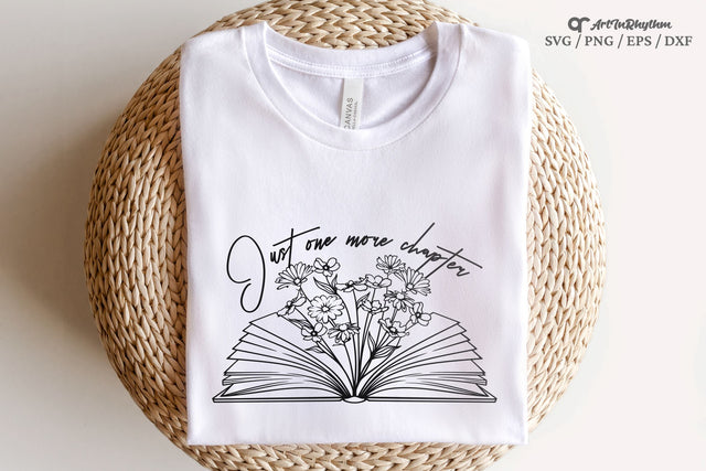 Just one more chapter Svg, Book with wildflowers Svg, Book Lover Svg, Book Svg SVG Artinrhythm shop 