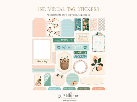 Just Peach Print then Cut Tags and Stickers SVG Aja Nicole Designs 