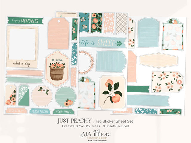 Just Peach Print then Cut Tags and Stickers SVG Aja Nicole Designs 