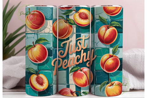 Just Peachy 20oz Tumbler Wrap Sublimation PixelChick 