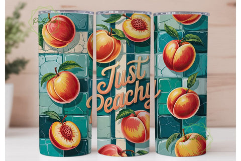 Just Peachy 20oz Tumbler Wrap Sublimation PixelChick 