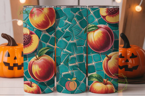 Just Peachy 20oz Tumbler Wrap Sublimation PixelChick 
