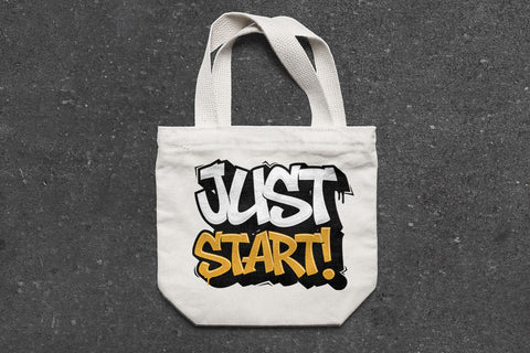 Just Start Graffiti Motivational Design SVG Mozzatype 