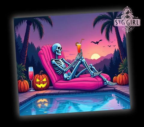 Just Waiting for Halloween 20oz Tumbler Wrap Sublimation Design, Straight Tapered Tumbler Wrap, Funny Skeleton Halloween Tumbler Png, Instant Digital Download Sublimation SvggirlplusArt 