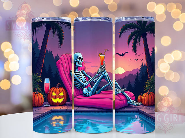 Just Waiting for Halloween 20oz Tumbler Wrap Sublimation Design, Straight Tapered Tumbler Wrap, Funny Skeleton Halloween Tumbler Png, Instant Digital Download Sublimation SvggirlplusArt 