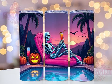 Just Waiting for Halloween 20oz Tumbler Wrap Sublimation Design, Straight Tapered Tumbler Wrap, Funny Skeleton Halloween Tumbler Png, Instant Digital Download Sublimation SvggirlplusArt 