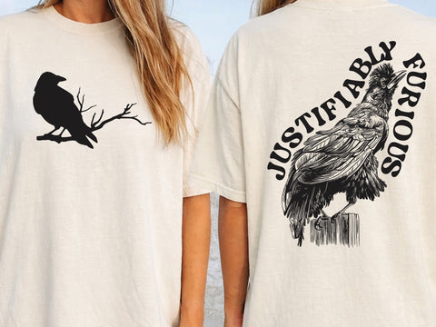 Justifiably Furious Raven Svg, Anti-Patriarchy Raven Svg, Feminist Rage svg, Women Rights svg, Justice Human Rights SVG DesignDestine 