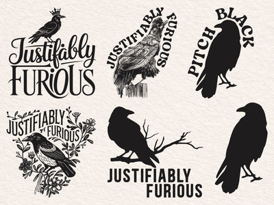 Justifiably Furious Raven Svg, Anti-Patriarchy Raven Svg, Feminist Rage svg, Women Rights svg, Justice Human Rights SVG DesignDestine 
