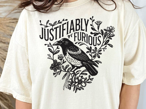 Justifiably Furious Raven Svg, Anti-Patriarchy Raven Svg, Feminist Rage svg, Women Rights svg, Justice Human Rights SVG DesignDestine 