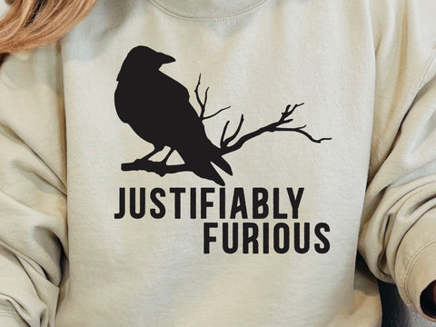 Justifiably Furious Raven Svg, Anti-Patriarchy Raven Svg, Feminist Rage svg, Women Rights svg, Justice Human Rights SVG DesignDestine 