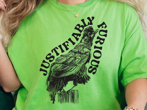 Justifiably Furious Raven Svg, Anti-Patriarchy Raven Svg, Feminist Rage svg, Women Rights svg, Justice Human Rights SVG DesignDestine 