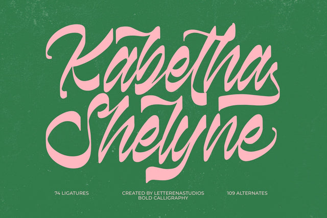Kabetha Shelyne - Bold Calligraphy Font Font Letterena Studios 