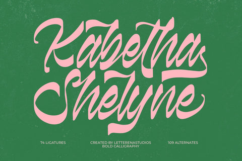 Kabetha Shelyne - Bold Calligraphy Font Font Letterena Studios 