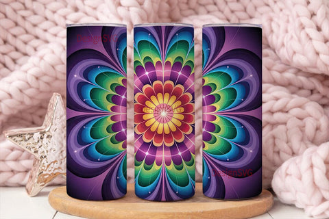 Kaleidoscope Mandala 20oz Tumbler Wrap Sublimation DesignSVG 