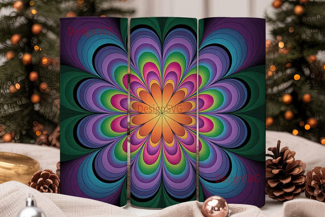 Kaleidoscope Mandala 20oz Tumbler Wrap Sublimation DesignSVG 