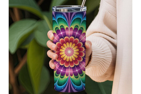 Kaleidoscope Mandala 20oz Tumbler Wrap Sublimation DesignSVG 