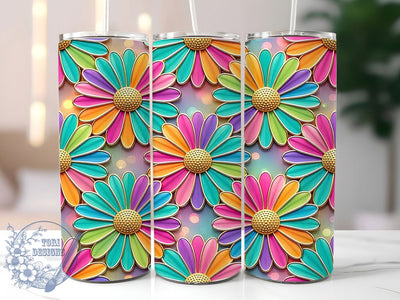 Kaleidoscopic Floral 20oz Tumbler, Kaleidoscopic Floral Motif, Abstract Pattern Design, Vibrant Theme, Bold Accent, Artistic Charm, Sublimation Wrap, 20oz Tumbler Sublimation ToriDesigns 