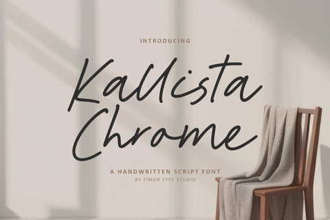 Kallista Chrome - Handwritten Script Font Font Timur type 