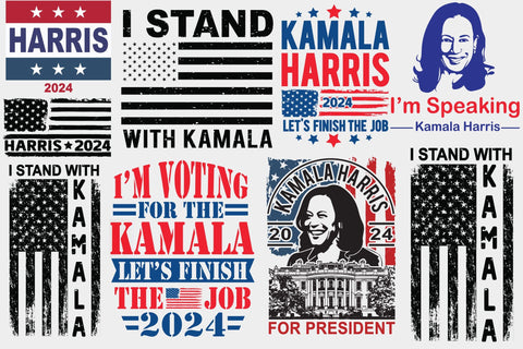 Kamala Harris 2024 SVG Bundle vol1, Kamala Harris bundle, Kamala Harris 2024 svg, Prosecutor vs felon, Madam President, Make the History, Harris for the people svg SVG Isabella Machell 