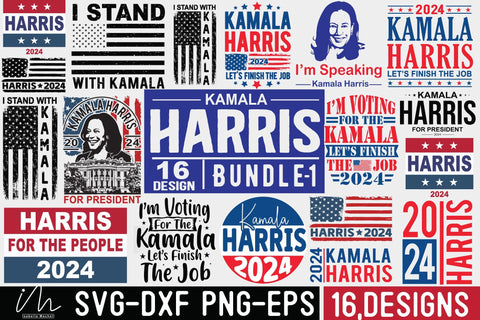 Kamala Harris 2024 SVG Bundle vol1, Kamala Harris bundle, Kamala Harris 2024 svg, Prosecutor vs felon, Madam President, Make the History, Harris for the people svg SVG Isabella Machell 