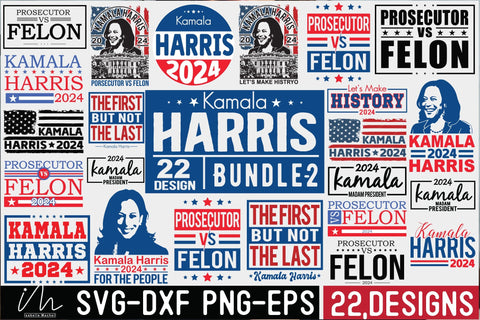 Kamala Harris 2024 SVG Bundle vol2, Kamala Harris bundle, Kamala Harris 2024 svg, Prosecutor vs felon, Madam President, Make the History, Harris for the people svg SVG Isabella Machell 