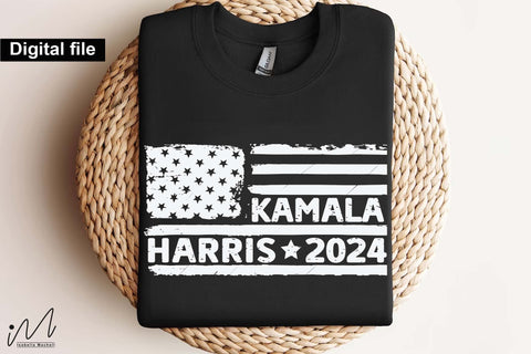 Kamala Harris 2024 svg, Camala Harris t-shirt, Madam President, Democratic t shirt, Camala Harris 2024 svg, Gift for Her, USA distress flag svg SVG Isabella Machell 