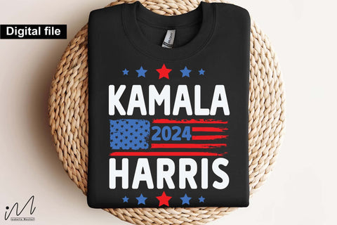 Kamala Harris 2024 with flag svg, Camala Harris t-shirt, Madam President, Democratic t shirt, Camala Harris 2024 svg, Gift for Her SVG Isabella Machell 