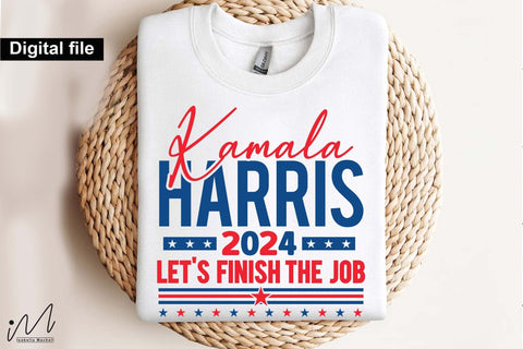 Kamala Harris let's finish the job svg, Camala Harris t-shirt, Madam President, Democratic t shirt, Camala Harris 2024 svg, Gift for Her SVG Isabella Machell 