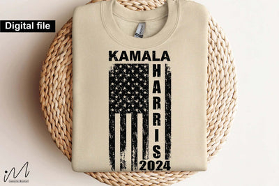 Kamala Harris USA flag svg, Camala Harris t-shirt, Madam President, Democratic t shirt, Camala Harris 2024 svg, Gift for Her SVG Isabella Machell 