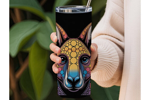 Kangaroo Dot Art Tumbler Wrap Sublimation DesignSVG 