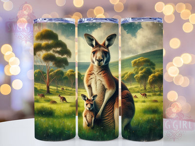 Kangaroo Tumbler, Mama Baby Kangaroos Design, 20oz Tumbler PNG, Animal Lover Gift, Wildlife Decor, Cute Kangaroo Art, Australian Animals Tumbler, Sublimation Drinkware Sublimation SvggirlplusArt 