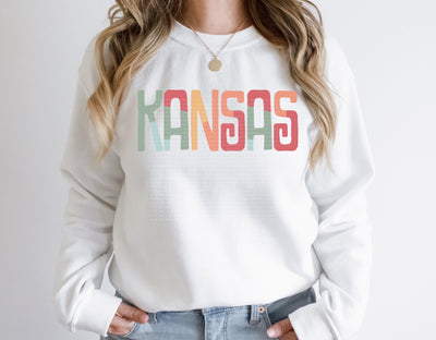 Kansas Retro Typography PNG | Vintage State Name Design | Sublimation Digital Download Sublimation Print Perfect Design Shop 