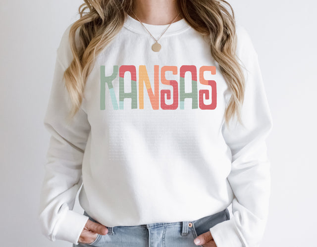 Kansas Retro Typography PNG | Vintage State Name Design | Sublimation Digital Download Sublimation Print Perfect Design Shop 