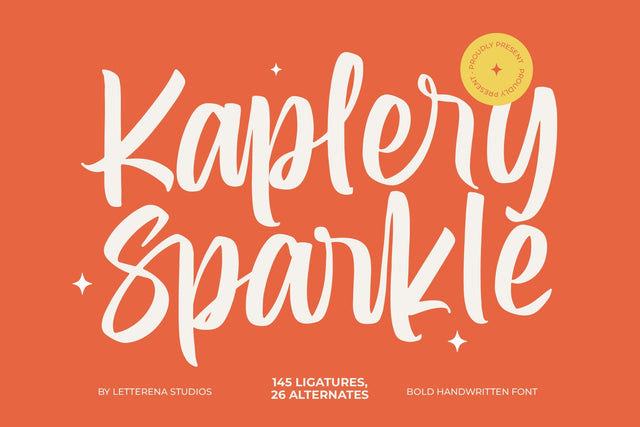 Kaplery Sparkle - Bold Handwritten Font Font Letterena Studios 