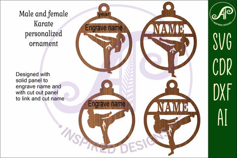 Karate Christmas Ornament SVG laser cut SVG APInspireddesigns 