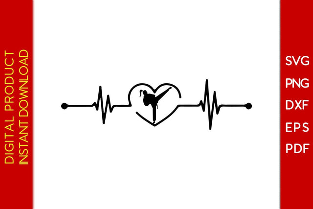 Karate Girl Heartbeat Taekwondo SVG PNG PDF Cut File SVG Creativedesigntee 