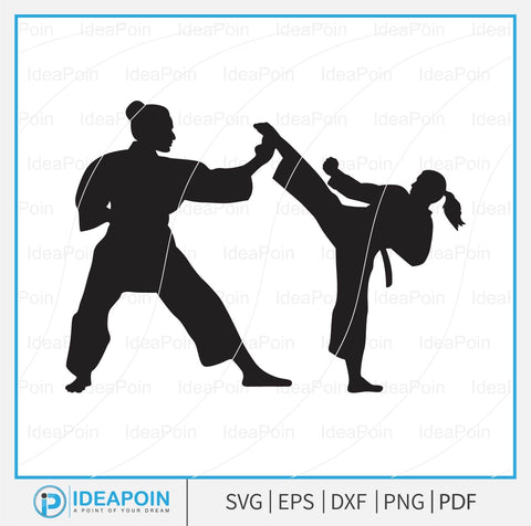 Karate svg, Taekwondo Silhouettes, Karate Svg Bundlem, Kung fu svg, Karate Silhouettes, Taekwondo svg, karate girl silhouette, Karate Vector SVG Dinvect 