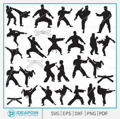 Karate svg, Taekwondo Silhouettes, Karate Svg Bundlem, Kung fu svg, Karate Silhouettes, Taekwondo svg, karate girl silhouette, Karate Vector SVG Dinvect 