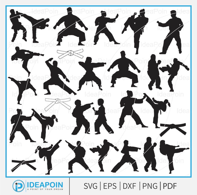 Karate svg, Taekwondo Silhouettes, Karate Svg Bundlem, Kung fu svg, Karate Silhouettes, Taekwondo svg, karate girl silhouette, Karate Vector SVG Dinvect 