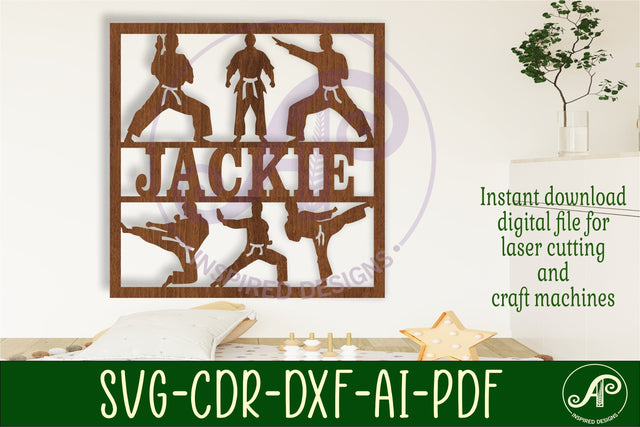 Karate themed name sign svg laser SVG APInspireddesigns 