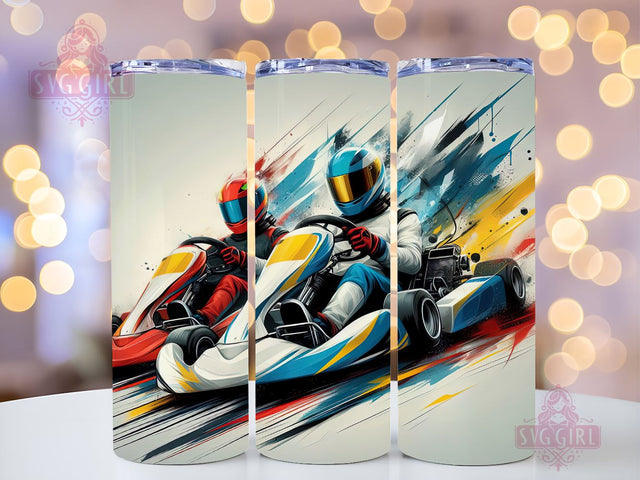 Kart Racing 20oz Tumbler Wrap Sublimation Design, Straight Tapered Tumbler Wrap, Kart Motorsport Tumbler Png, Instant Digital Download Sublimation SvggirlplusArt 
