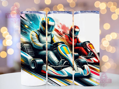 Kart Racing 20oz Tumbler Wrap Sublimation Design, Straight Tapered Tumbler Wrap, Kart Motorsport Tumbler Png, Instant Digital Download Sublimation SvggirlplusArt 